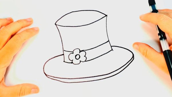 Поэтапное рисование шляпы