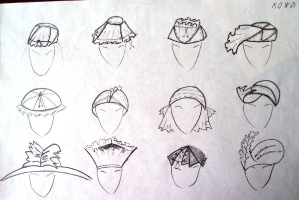 Зарисовки головных уборов