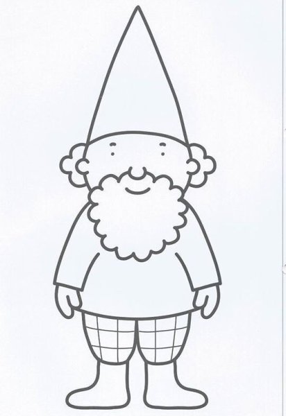Трафарет гномика для рисования