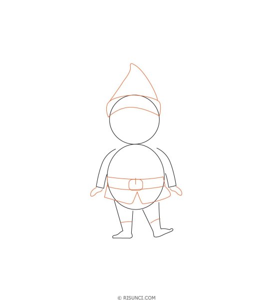 Поэтапное рисование гнома