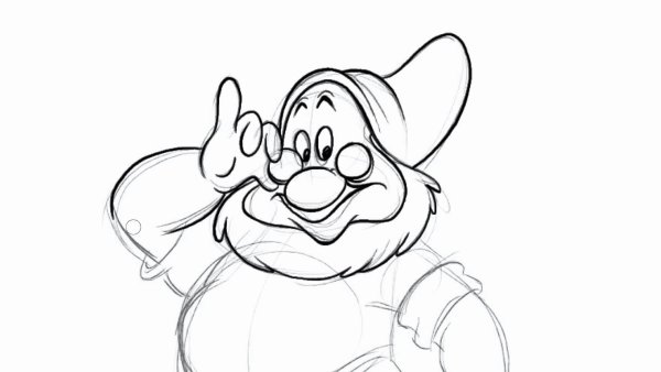 Семь гномов рисунок карандашом