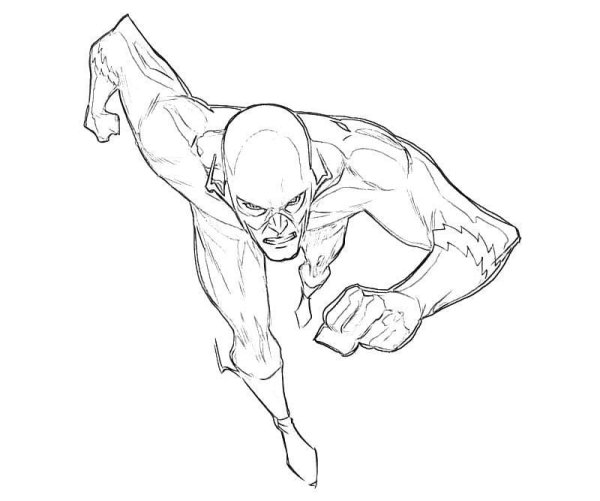 Раскраска флеш Супергерой