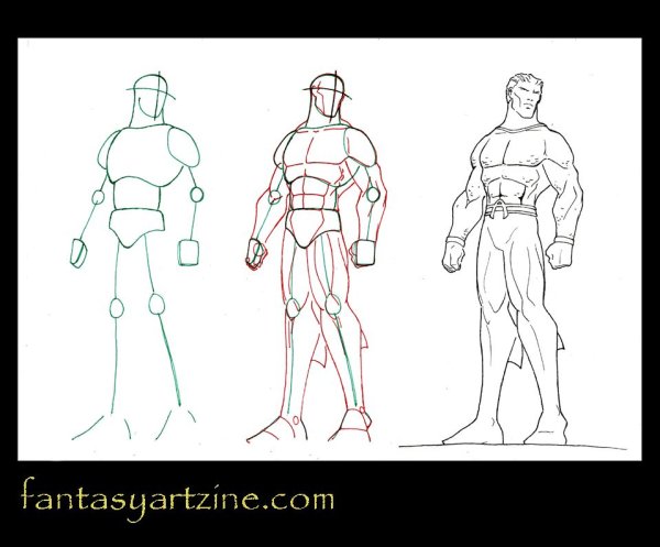 Учимся рисовать супергероя