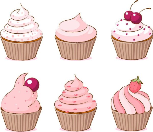 Рисунки капкейков для срисовки