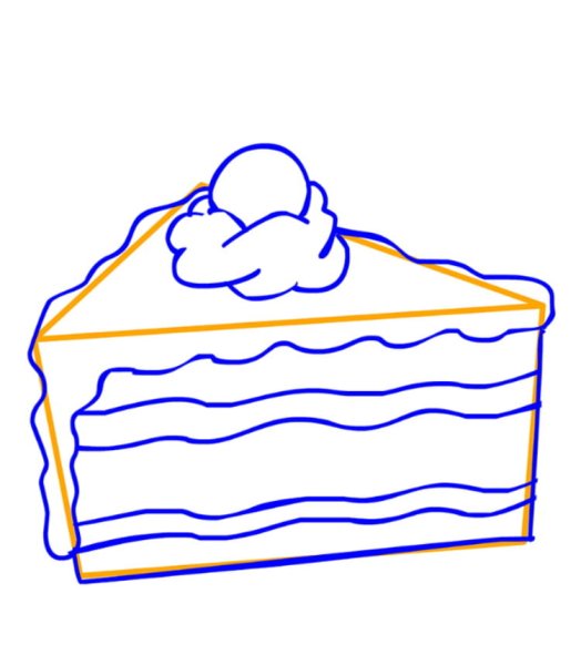 Поэтапный рисунок пирожного