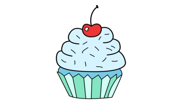 Кекс рисунок для срисовки