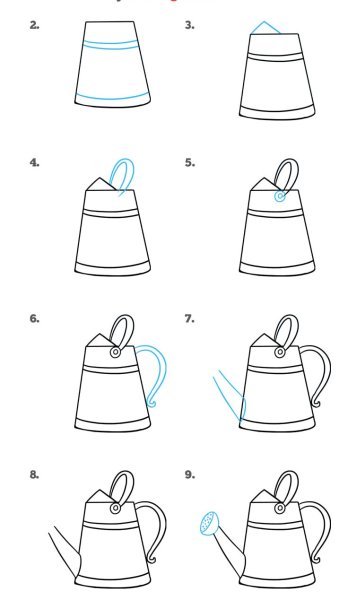 Лейка рисованная