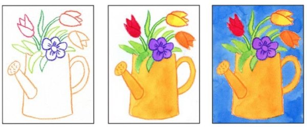 Рисование в подготовительной группе лейка