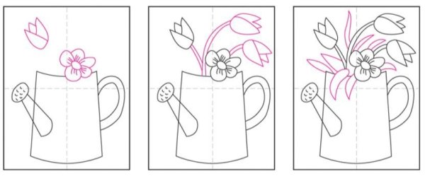 Лейка рисунок пошагово