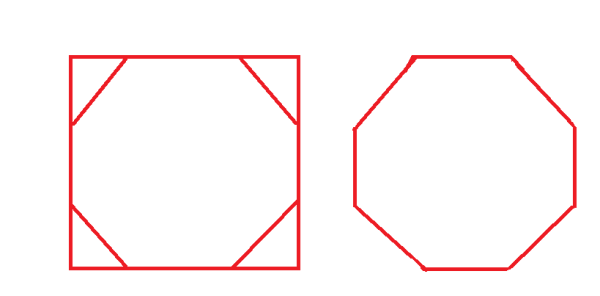 Восьмиугольник из квадрата