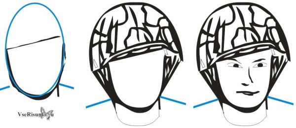 Голова солдата в каске