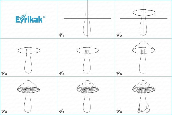 Поэтапное рисование грибов