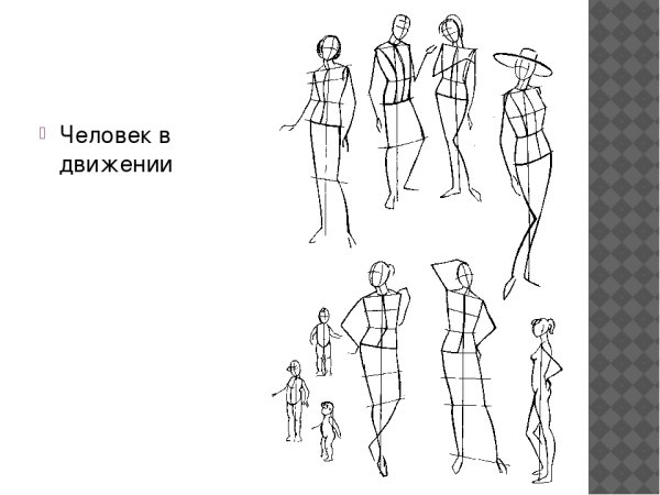 Схематичное изображение фигуры человека в движении