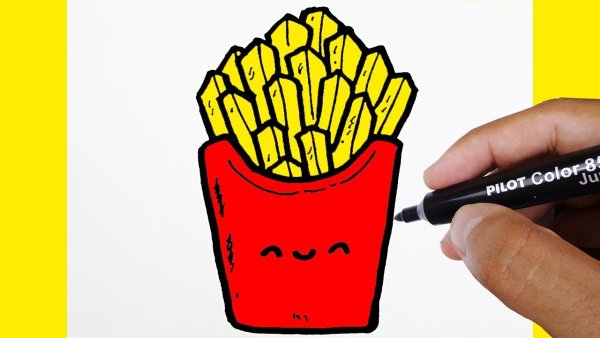 Рисунки легкие картошка фри