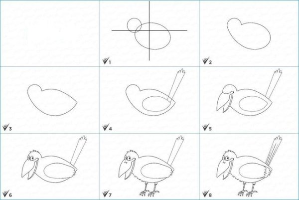 Поэтапное рисование вороны в подготовительной группе