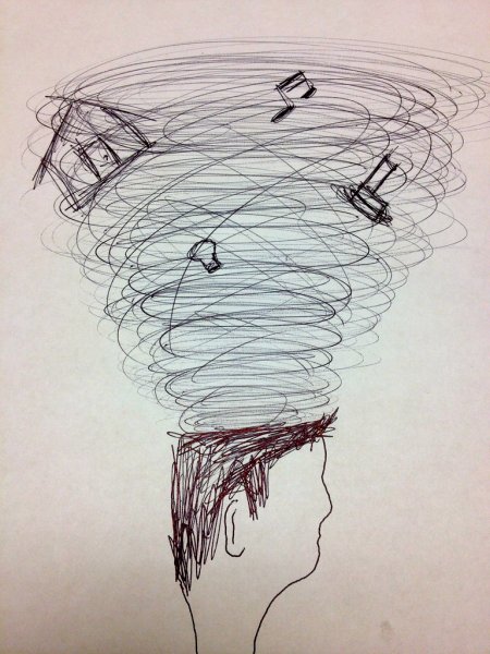 Торнадо картина карандашом