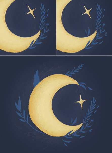 Луна пошагово карандашом