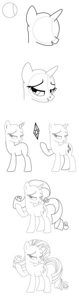 Рарити пошагово рисунок