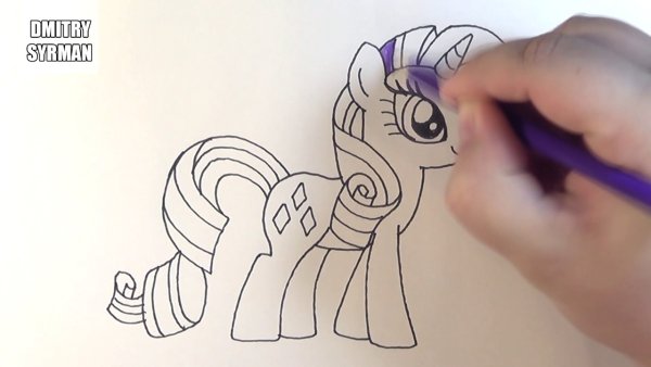 Пони карандашом и фломастерами