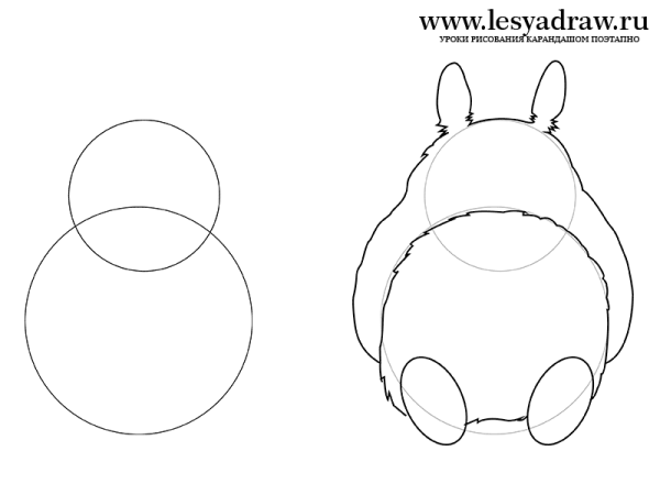 Поэтапное рисование Тоторо