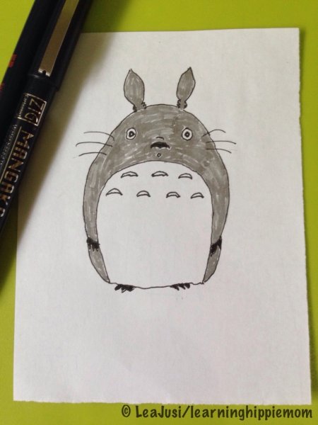 Тоторо рисунок пошагово