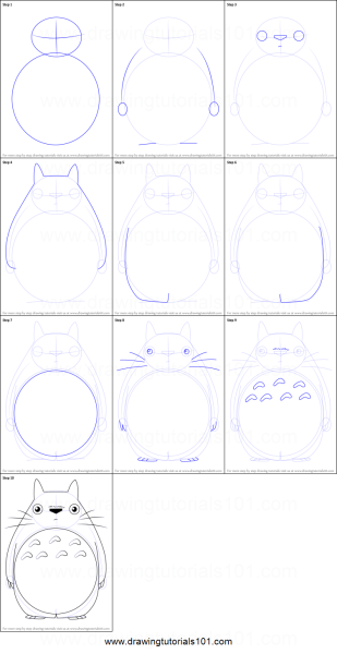 Тоторо рисунок поэтапно