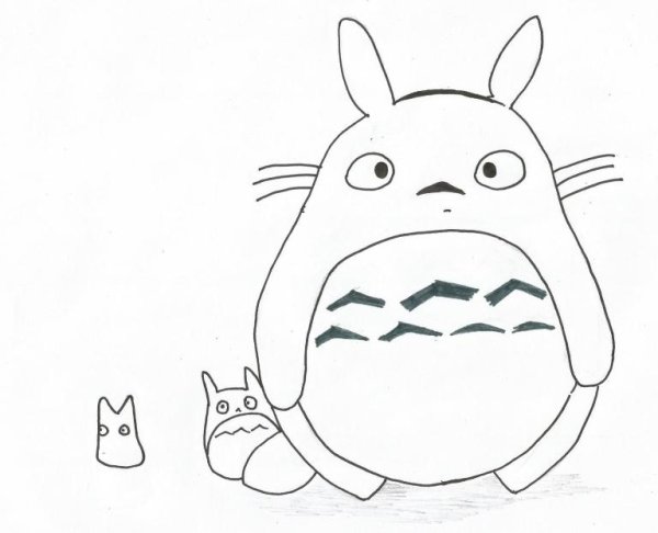 Тоторо картинки раскраски