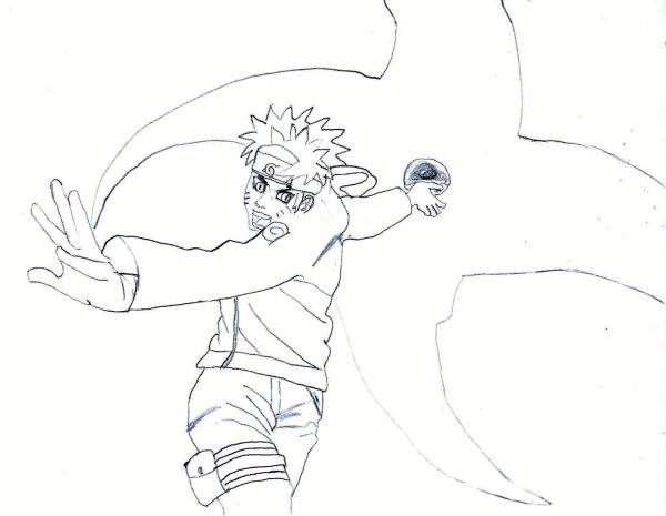 Раскраска Наруто с расенганом