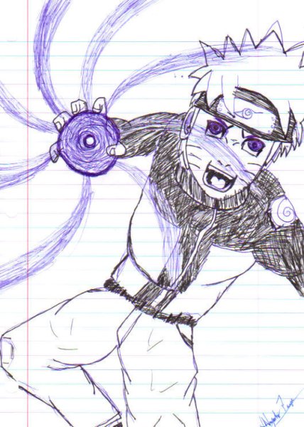 Наруто с расенганом рисунок