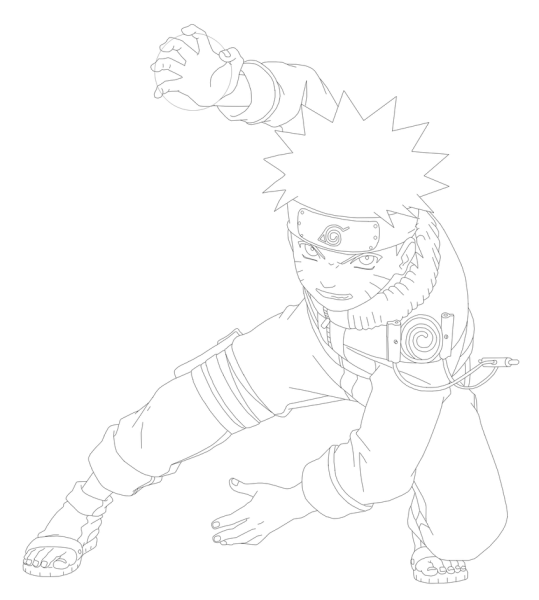 Раскраска Наруто с расенганом