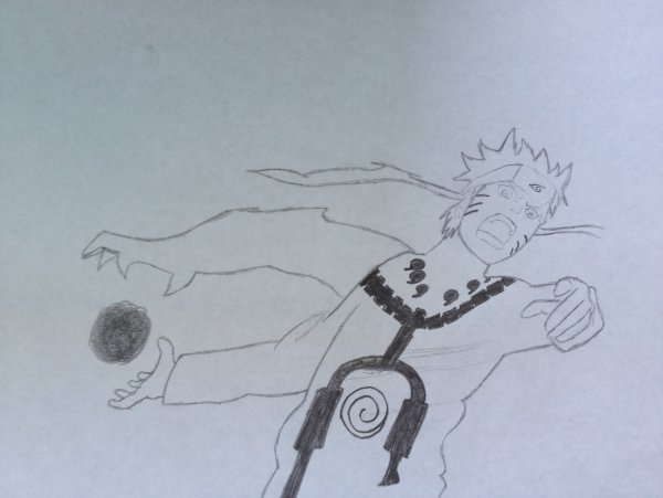 Наруто расенган карандашом