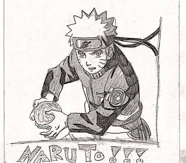 Наруто расенган арт карандаш