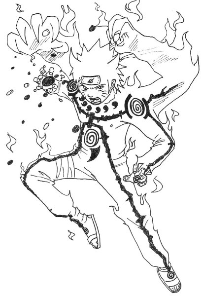 Наруто расенган раскраска