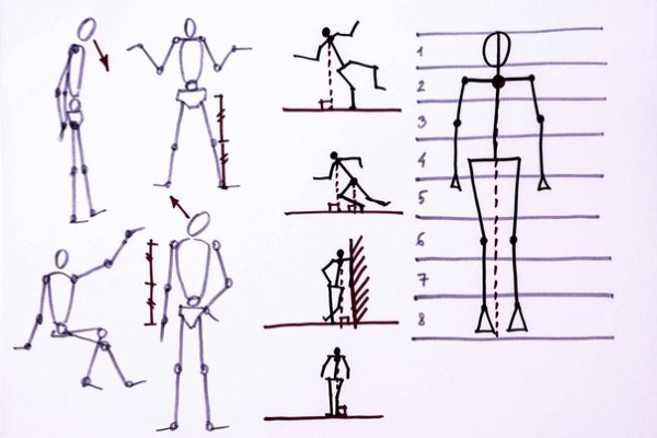 Пошаговое рисование фигуры человека