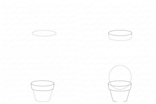 Поэтапное рисование горшка