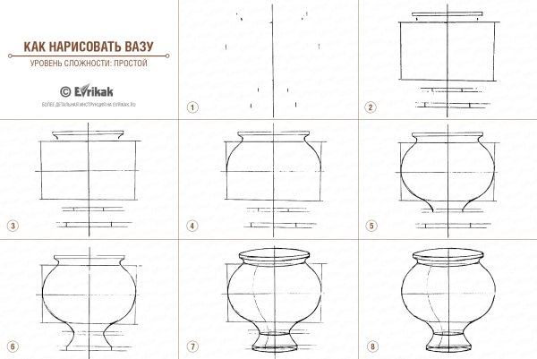 Этапы рисования вазы
