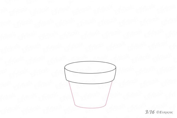 Трафарет горшок для цветов