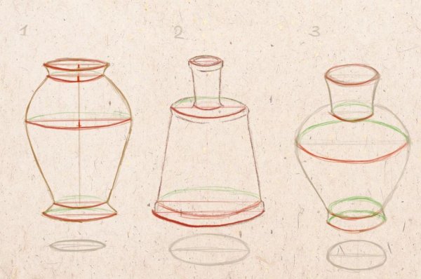 Рисование вазы карандашом