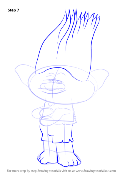 Тролли поэтапное рисование