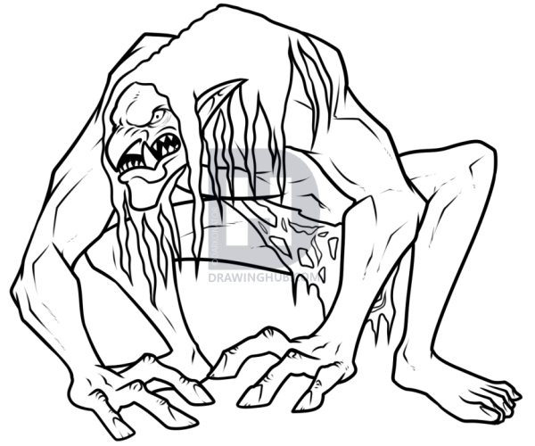 Раскраска Болотное чудище