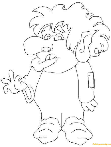 Тролль из снежной королевы раскраска