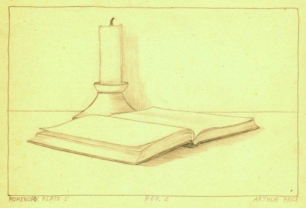 Натюрморт с книгой рисунок