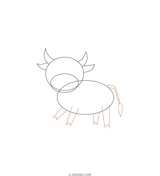 Как нарисовать быка пошагово
