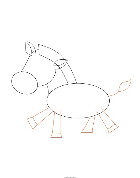 Поэтапное рисование зебры для дошкольников