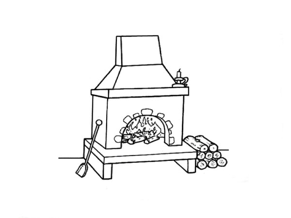 Русская печь рисунок карандашом