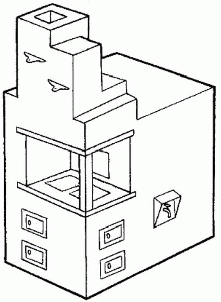 Рисование интерьера русской избы