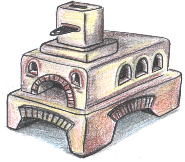 Камин простым карандашом