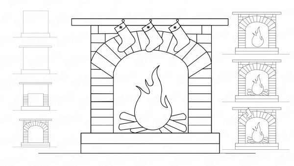 Рисование печка из гуси лебеди