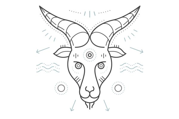 Козерог рисунок карандашом для детей