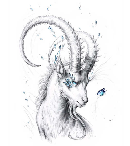 Козерог тату для девушек эскиз